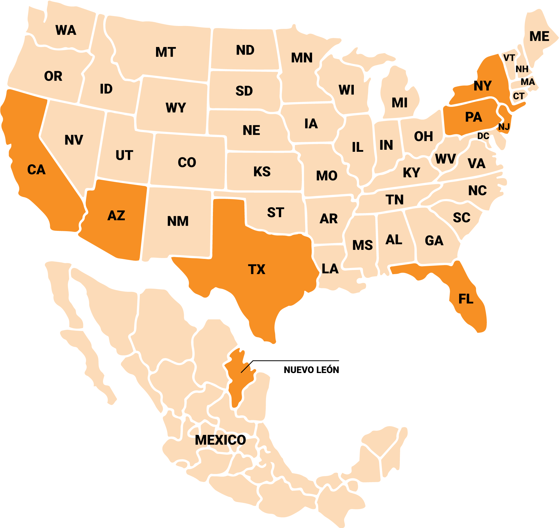 map of US